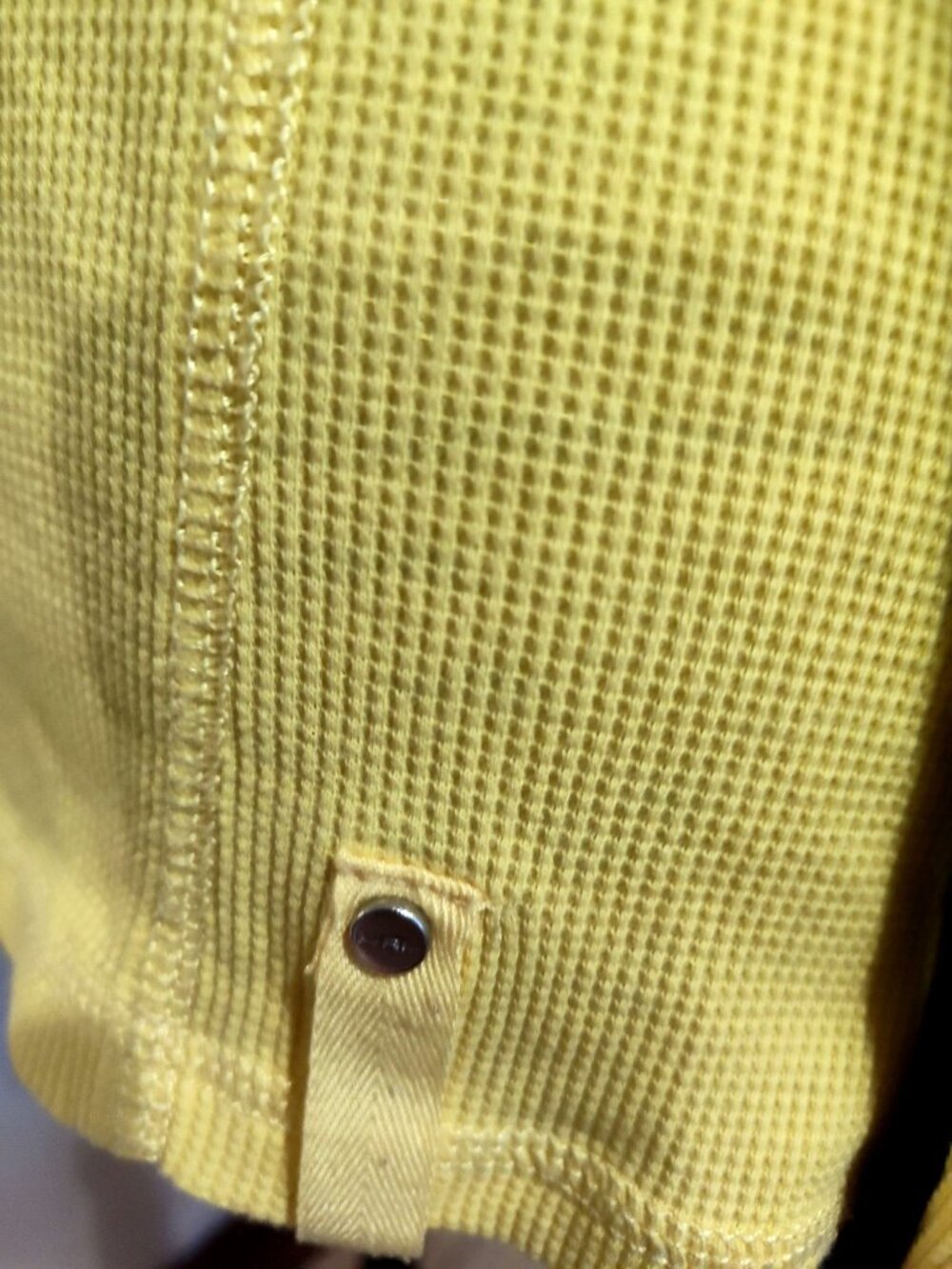 Lauren Ralph Lauren Petite Yellow Waffle Knit Pullover Top With Black Trim & Qua - Picture 3 of 7